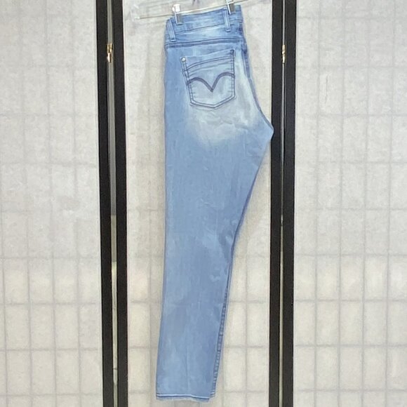 Levi's 529 Curvy Straight Leg Mid Rise 10 Stretch Faded Light Wash Denim Jeans - Picture 6 of 14